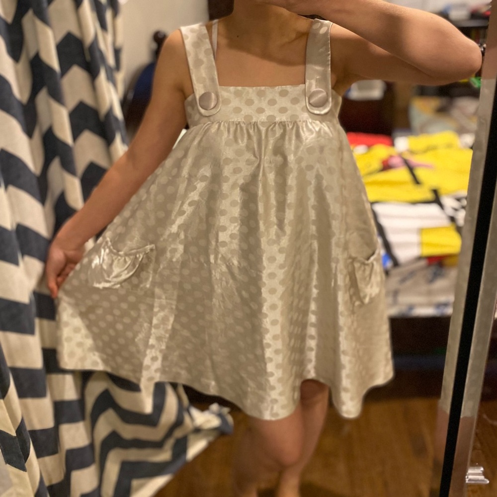 Silver Polka Dots Babydoll Dress